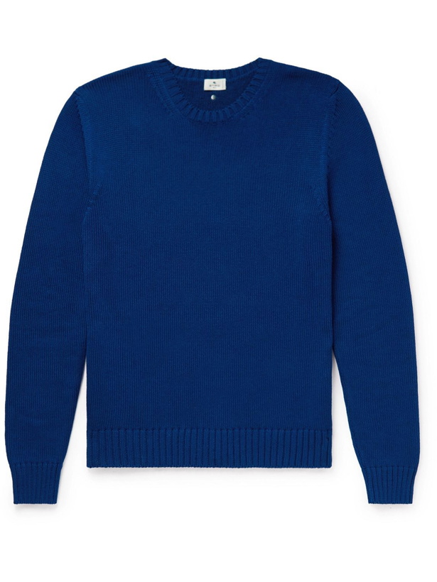 Photo: Etro - Cotton-Blend Sweater - Blue
