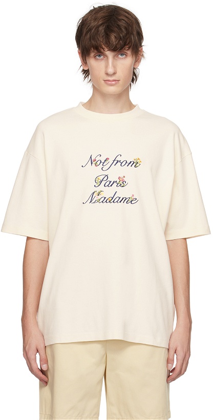Photo: Drôle De Monsieur Off-White 'Le T-Shirt Slogan à Fleurs' T-Shirt