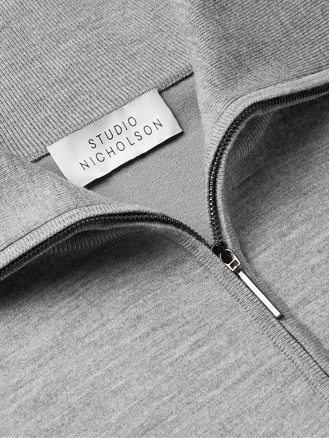 Studio Nicholson - Teith Merino Wool Half-Zip Sweater - Gray