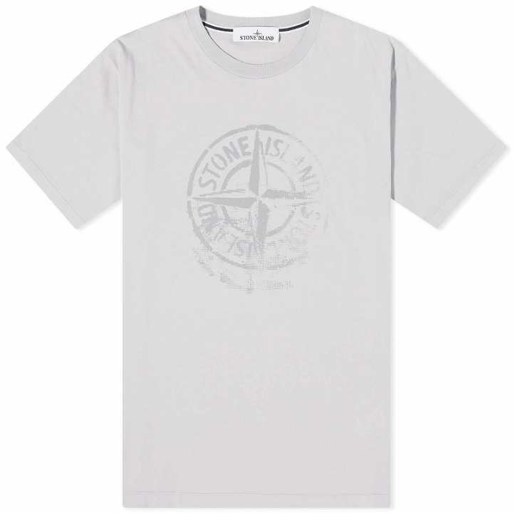 Photo: Stone Island Men's Reflective One Badge Print T-Shirt in Dust