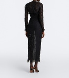 Alessandra Rich Bow-detail lace maxi dress