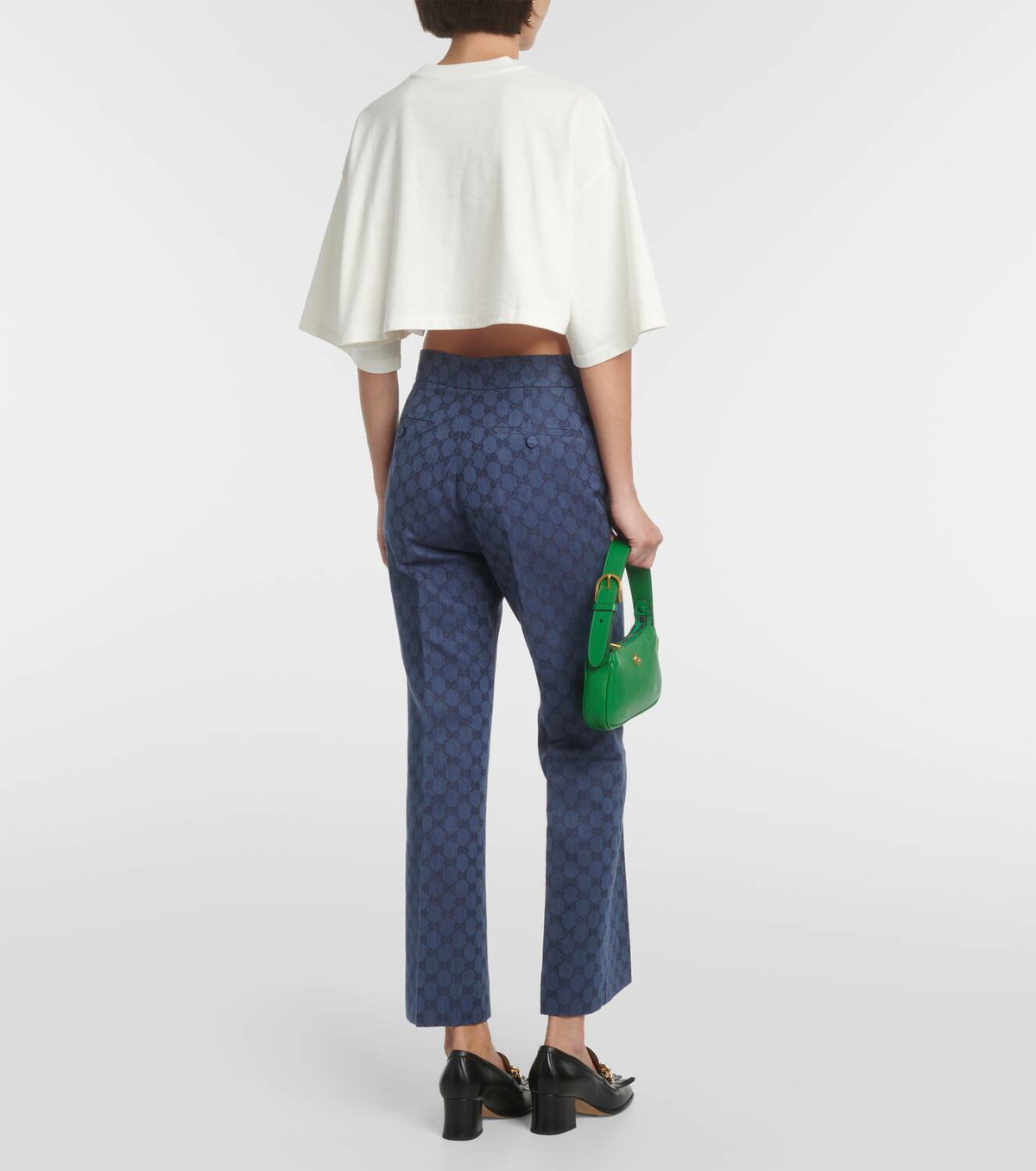 Gucci Printed cropped cotton jersey T-shirt Gucci