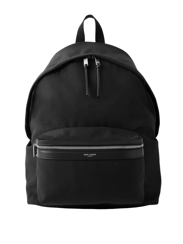 Photo: SAINT LAURENT - City Leather-Trimmed Canvas Backpack