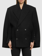 WARDROBE.NYC - Double Breasted Cropped Wool Cape