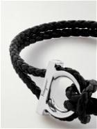Salvatore Ferragamo - Logo-Embellished Leather and Silver-Tone Bracelet