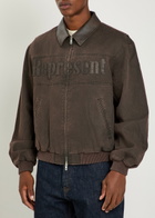 Represent Roscoe Logo-appliquéd Cotton-twill Bomber Jacket Brown
