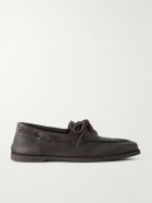 John Lobb - Foil Full-Grain Leather Boat Shoes - Brown