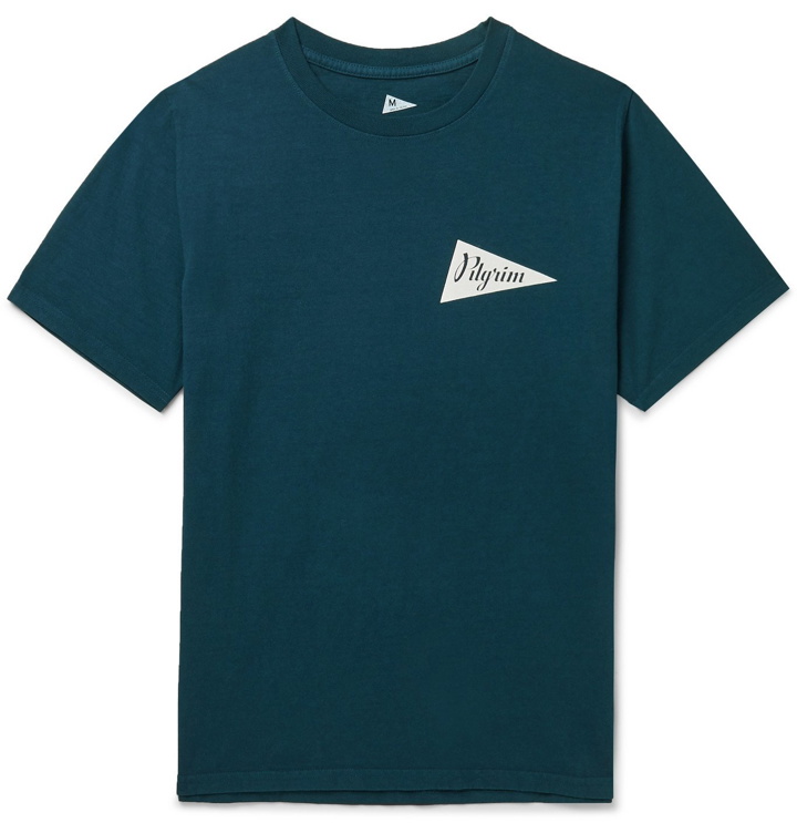 Photo: Pilgrim Surf Supply - Logo-Print Cotton-Jersey T-Shirt - Blue