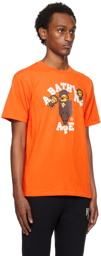 BAPE Orange College Milo T-Shirt