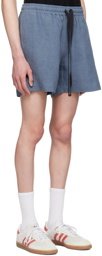 COMMAS Blue Linen Lounge Shorts