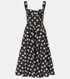 Dolce&Gabbana Polka-dot cotton poplin corset dress