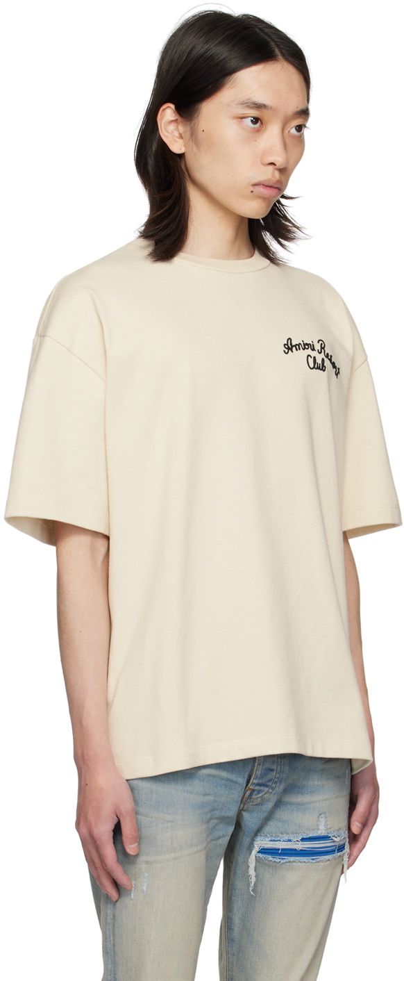 【関税&送料込】Amiri Beige Cotton T-Shirt AMIRI Beige Spirit T-Shirt Amiri