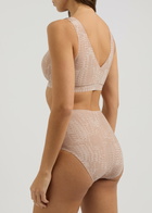 Chantelle Python-effect Stretch-polyamide High-waist Briefs - Beige - One Size