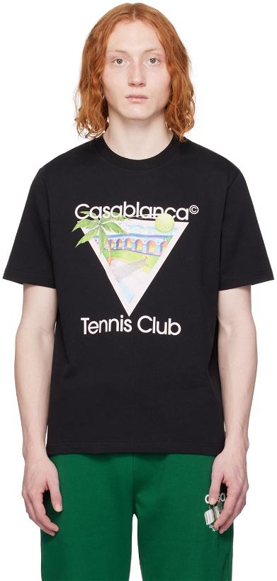 Photo: Casablanca SSENSE Exclusive Black 'Tennis Club' Icon T-Shirt