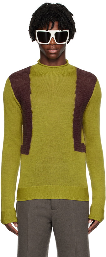 Photo: Rick Owens Green & Purple Harness Sweater