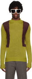 Rick Owens Green & Purple Harness Sweater