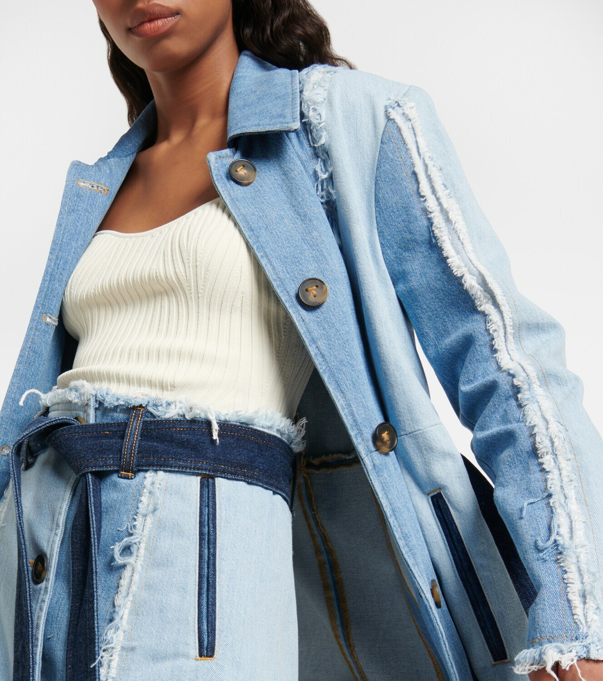 Tod's - Belted denim coat