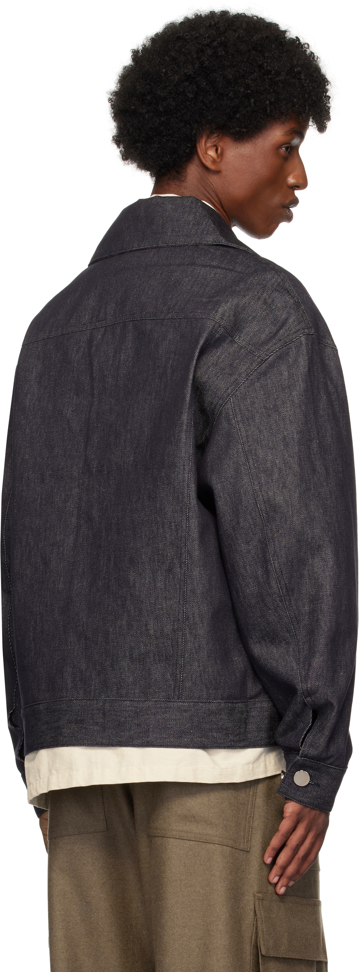 Lownn Navy Denim Workwear Jacket