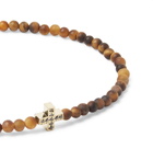 Luis Morais - Tiger's Eye Bead, 14-Karat Gold and Diamond Bracelet - Brown