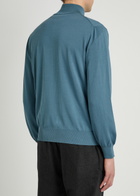 Canali Half-zip Cotton Jumper Dark Blue
