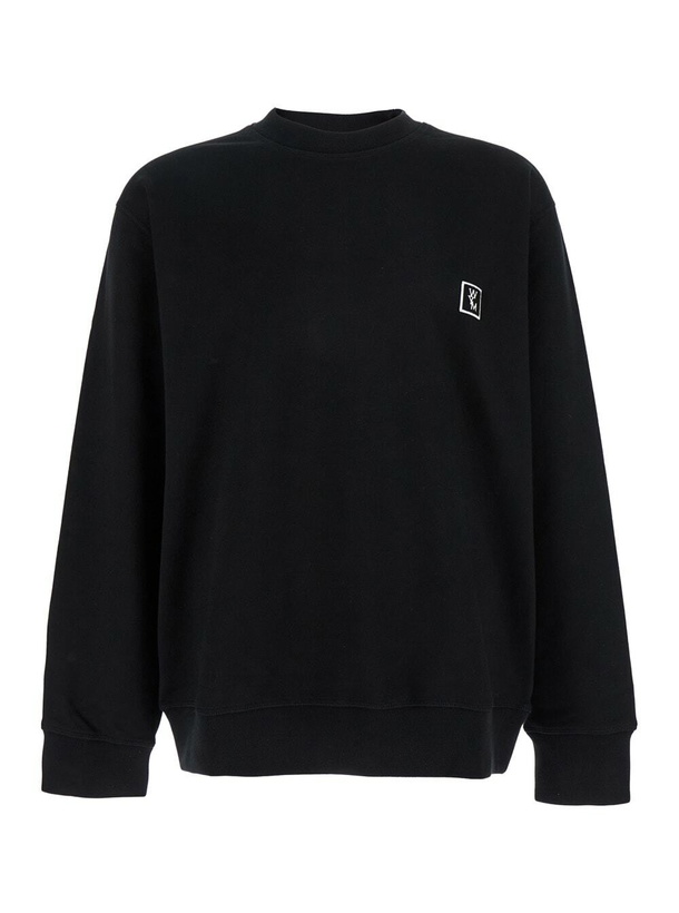 Photo: WOOYOUNGMI Black Sweatshirt With Logo Embroidery On The Front And Logo Lettering On The Rear In Cotton Man