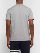 Thom Browne - Slim-Fit Grosgrain-Trimmed Cotton-Jersey T-Shirt - Gray