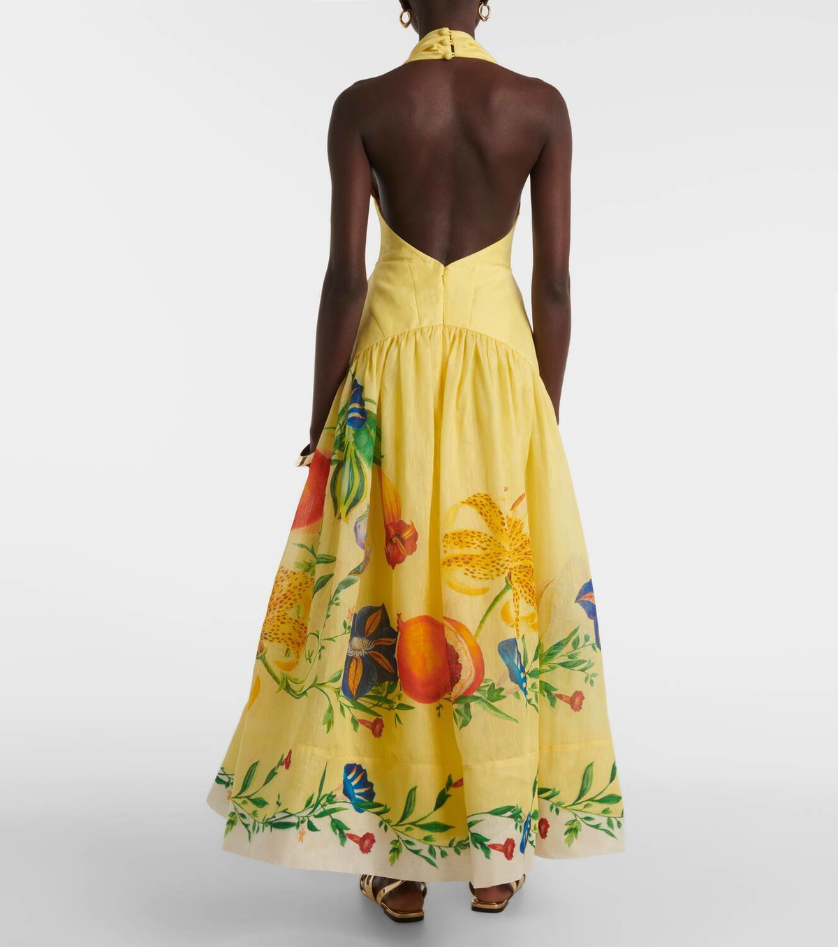 Alémais Dahlia floral linen-blend maxi dress ALÉMAIS