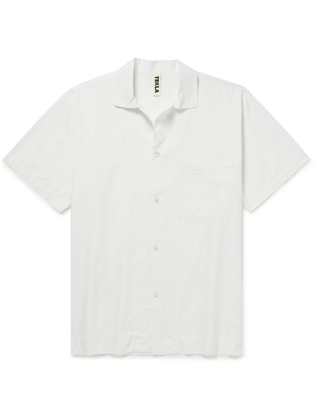 Photo: TEKLA - Organic Cotton-Poplin Pyjama Shirt - White