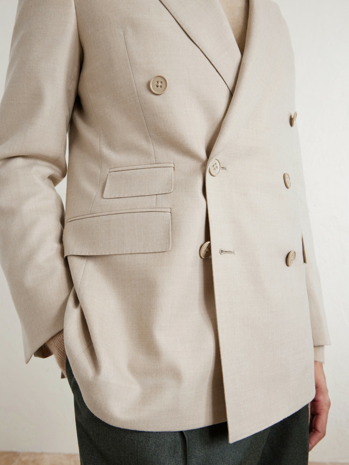 Ralph Lauren Purple label - Double-Breasted Wool-Flannel Blazer - Neutrals