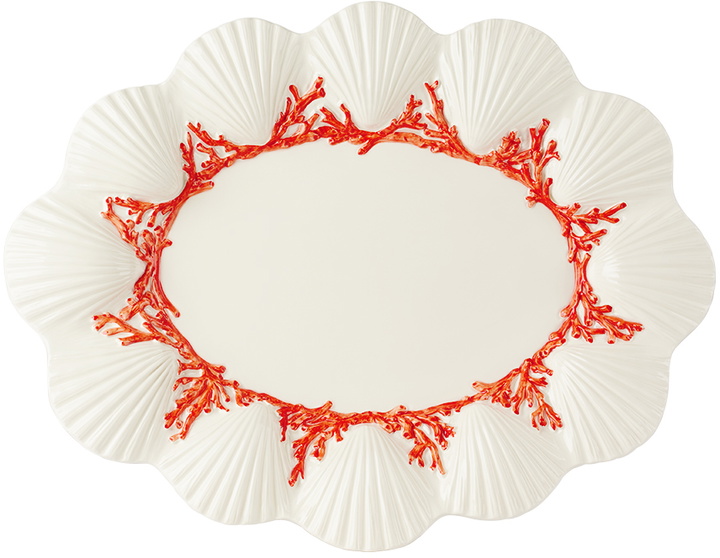 Photo: Les-Ottomans White & Orange Saint Jacques Serving Platter