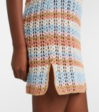 Anna Kosturova Crochet striped cotton polo dress