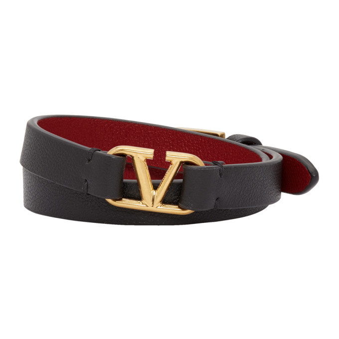Valentino Garavani Rockstud Leather Double Wrap Bracelet  Neiman Marcus