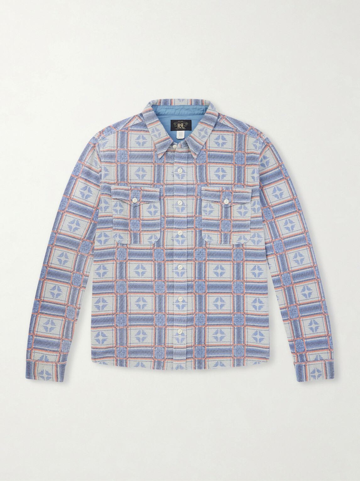 RRL - Horace Checked Cotton-Terry Shirt - Neutrals