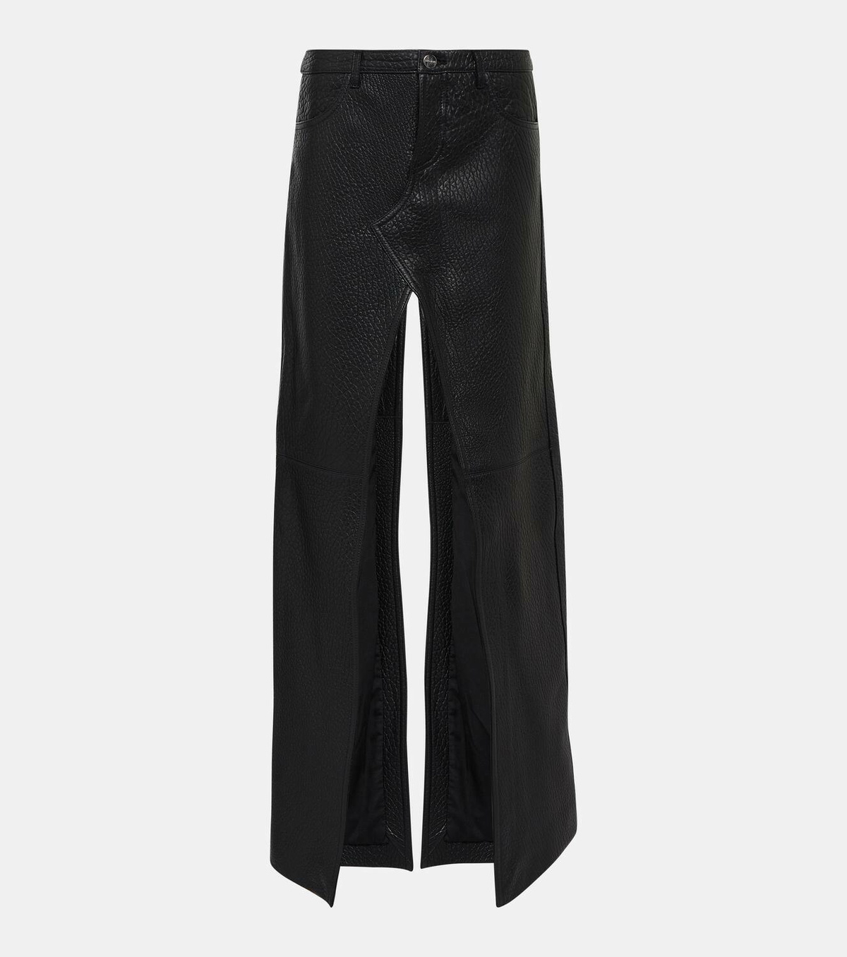 David Koma Leather split-hem maxi skirt