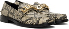 Gucci Beige Python Print Loafers
