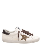Golden Goose Super Star Leather Sneakers White And Green