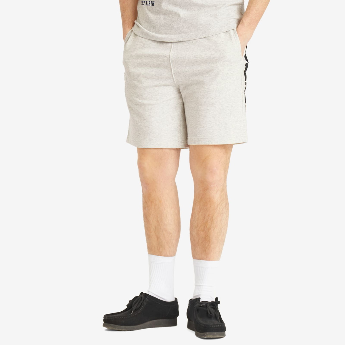 Men's AAPE Now Solid Sweat Shorts in Heather White