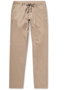 CANALI - Slim-Fit Cotton-Blend Drawstring Trousers - Neutrals