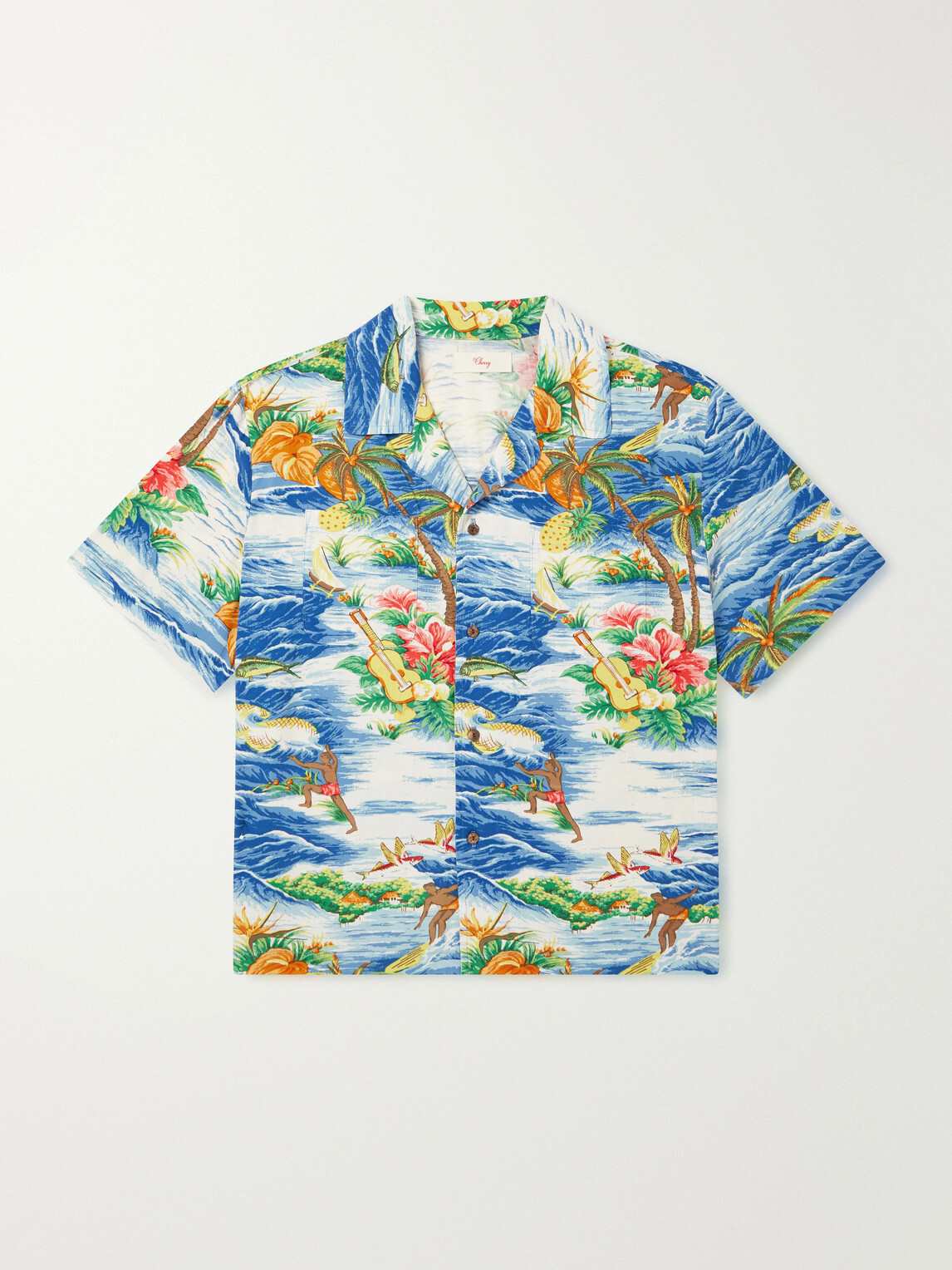 Cherry Los Angeles - Camp-Collar Logo-Printed Poplin Shirt - Multi