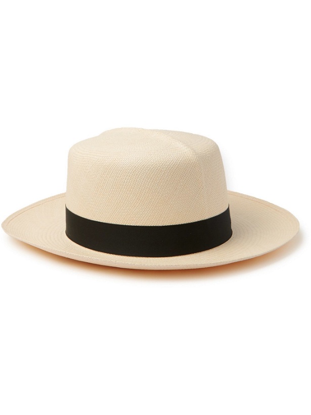 Photo: LOCK & CO HATTERS - Grosgrain-Trimmed Straw Rollable Panama Hat - Neutrals