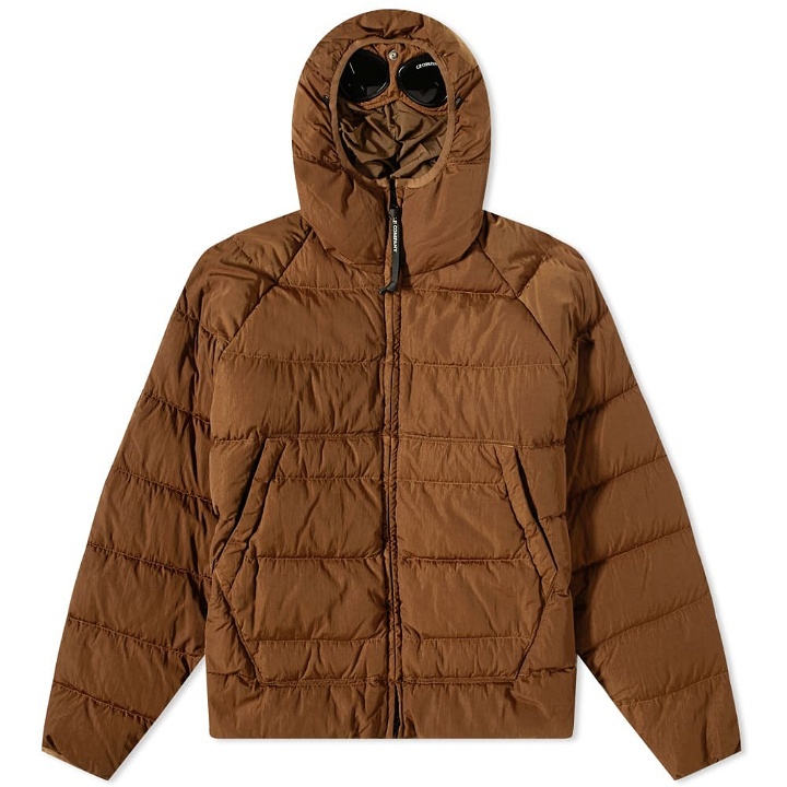 Photo: C.P. Company Men's Chrome-R Hooded Garment Dyed Down Jacket in Bronze Brown