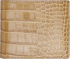 TOM FORD Tan Shiny Croc 'T Line' Classic Bifold Wallet