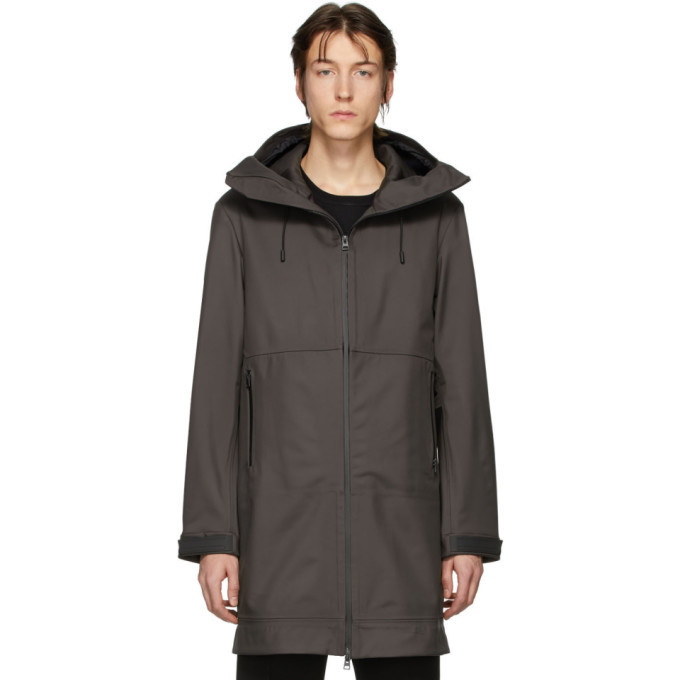 Photo: Bottega Veneta Grey Zip-Up Coat