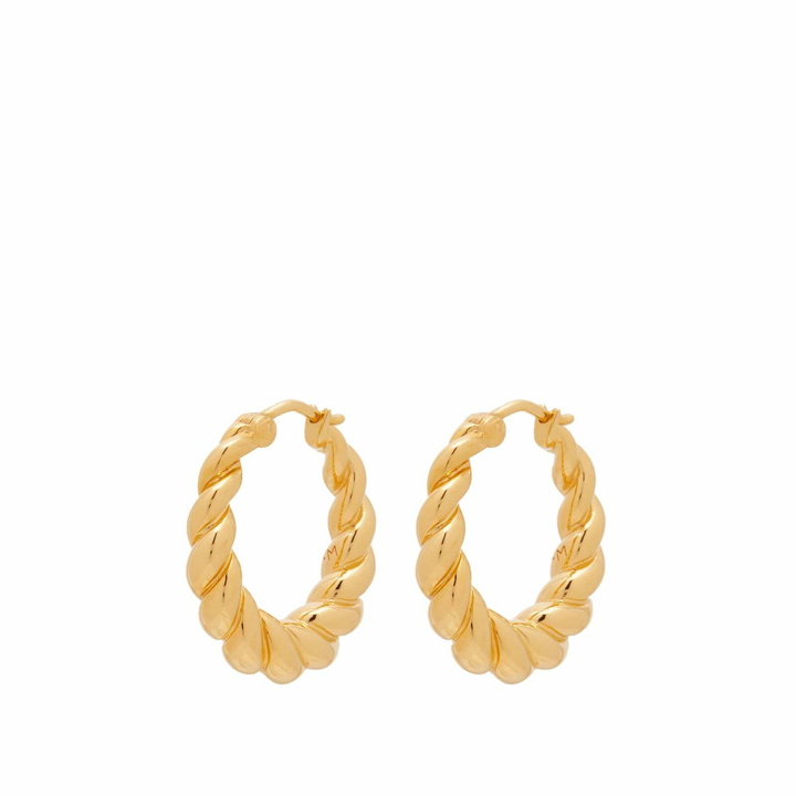 Photo: Missoma Women's Twisted Tidal Medium Hoop Earrings in Gold 