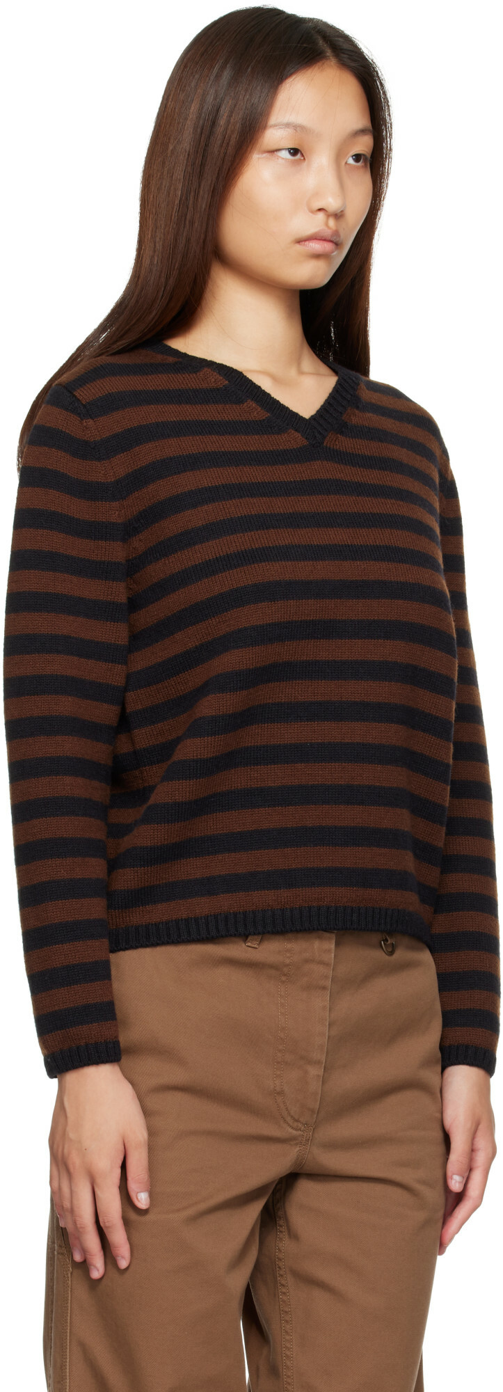 Nothing Written Brown Molly V-Neck Pullover Sweater