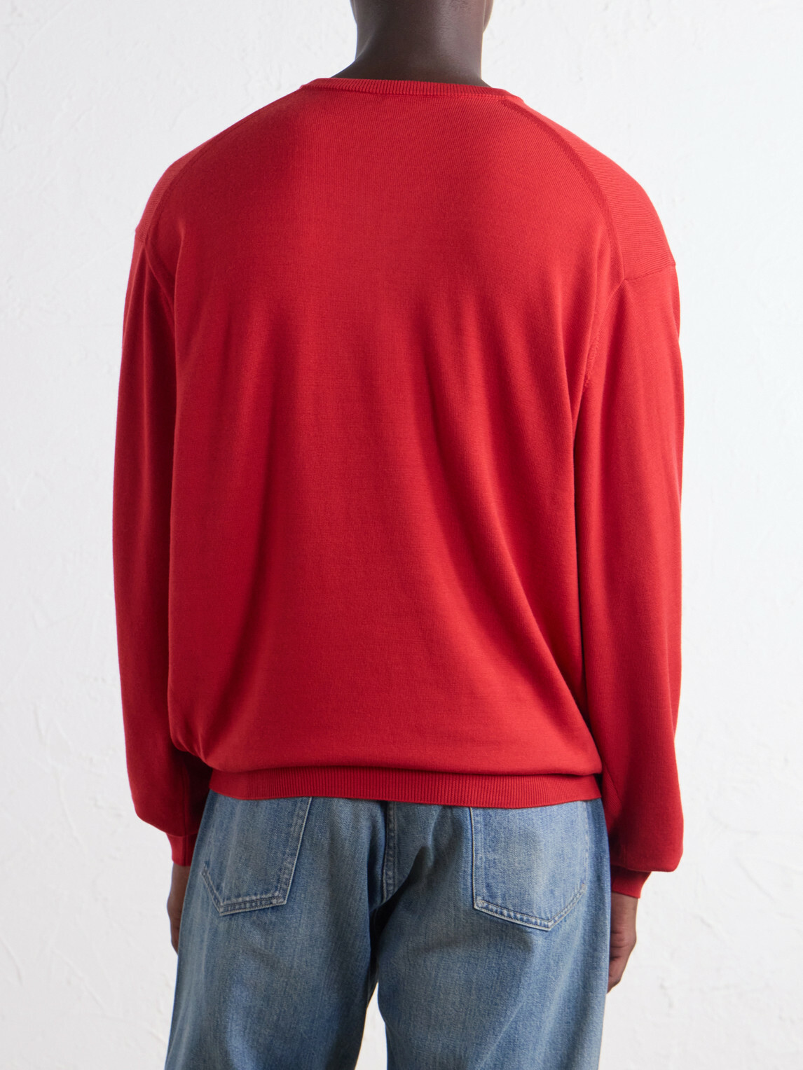 A.PRESSE - Wool Henley Sweater - Red