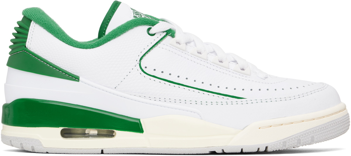 Nike Jordan White & Green Jordan 2/3 Sneakers