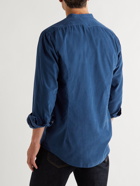 Massimo Alba - Noto 2 Grandad-Collar Cotton-Needlecord Shirt - Blue