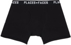 PLACES+FACES Four-Pack Black & White Rib Boxers