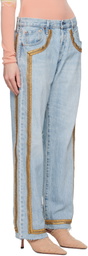 Conner Ives Blue Reconstituted Bullion Jeans